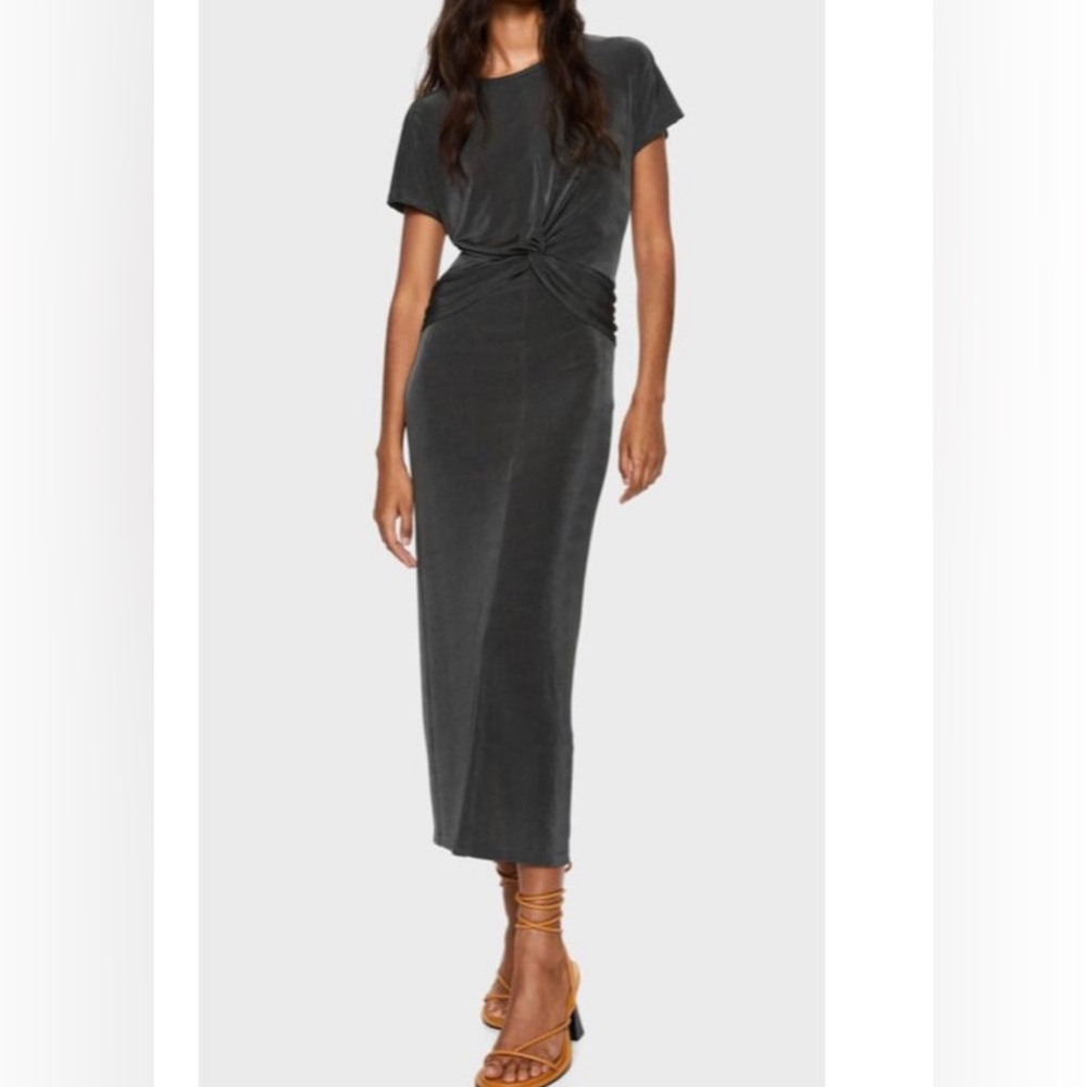 Mango knot detail stretch dress.